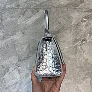 Balenciaga mini hourglass crocodile effect silver 19cm - 2