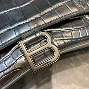 Balenciaga mini hourglass crocodile effect silver 23 cm - 4