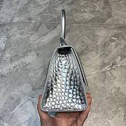 Balenciaga mini hourglass crocodile effect silver 23 cm - 6