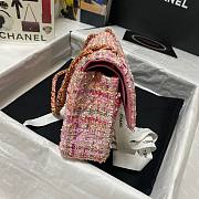 Chanel 25cm Tweed & Gold-Tone Metal Pink Double Flap Bag - 2