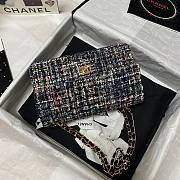 Chanel 25cm Tweed & Gold-Tone Metal Black Double Flap Bag - 6