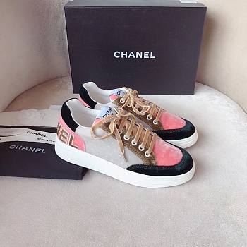 Chanel velvet pink shoes