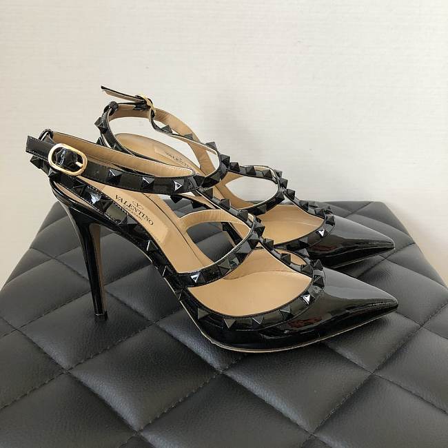 Valentino Black Patent Rockstud high heels  - 1