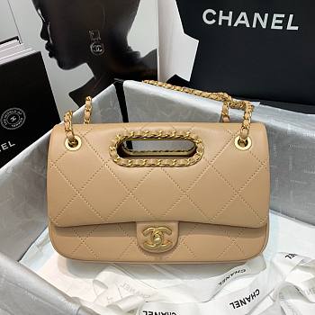 Chanel handle flap bag beige AS1466