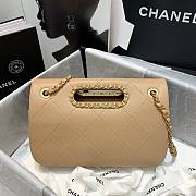 Chanel handle flap bag beige AS1466 - 6