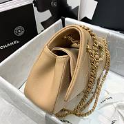 Chanel handle flap bag beige AS1466 - 5