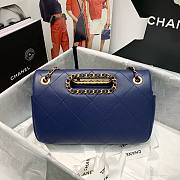 Chanel handle flap bag blue AS1466 - 2