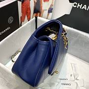 Chanel handle flap bag blue AS1466 - 4