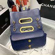 Chanel handle flap bag blue AS1466 - 6