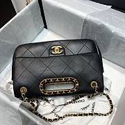 Chanel handle flap bag black AS1466 - 5