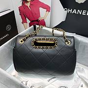 Chanel handle flap bag black AS1466 - 6