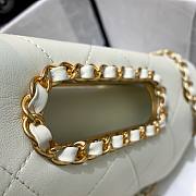 Chanel handle flap bag white AS1466 - 6