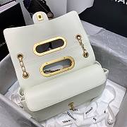 Chanel handle flap bag white AS1466 - 5