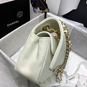 Chanel handle flap bag white AS1466 - 2