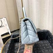 Chanel Coco Grained Calfskin Blue Flap Bag 24cm - 5