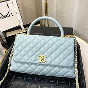 Chanel Coco Grained Calfskin Blue Flap Bag 29cm - 6