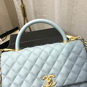 Chanel Coco Grained Calfskin Blue Flap Bag 29cm - 3