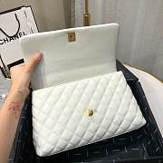 Chanel Coco Grained Calfskin White Flap Bag 29cm - 5