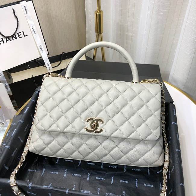 Chanel Coco Grained Calfskin Gray Flap Bag 29cm - 1