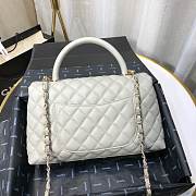 Chanel Coco Grained Calfskin Gray Flap Bag 29cm - 4