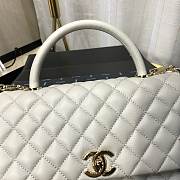 Chanel Coco Grained Calfskin Gray Flap Bag 29cm - 6