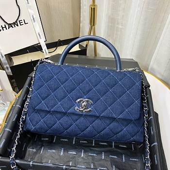 Chanel Coco Grained Calfskin Denim Flap Bag 29cm