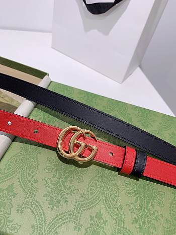 Gucci red 2cm leather reversable