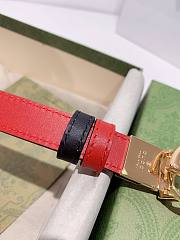 Gucci red 2cm leather reversable - 2