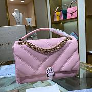 Bvlgari Serpenti Cabochon Leather Shoulder Bag Pink - 4