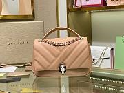 Bvlgari Serpenti Cabochon Leather Shoulder Bag Beige - 5