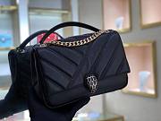 Bvlgari Serpenti Cabochon Leather Shoulder Bag Black - 2