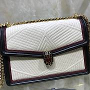 Bvlgari handbag serpenti diamond blast white bag - 4