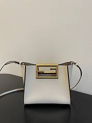 Fendi Way small leather tote white - 3