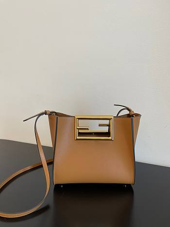 Fendi Way small leather tote brown
