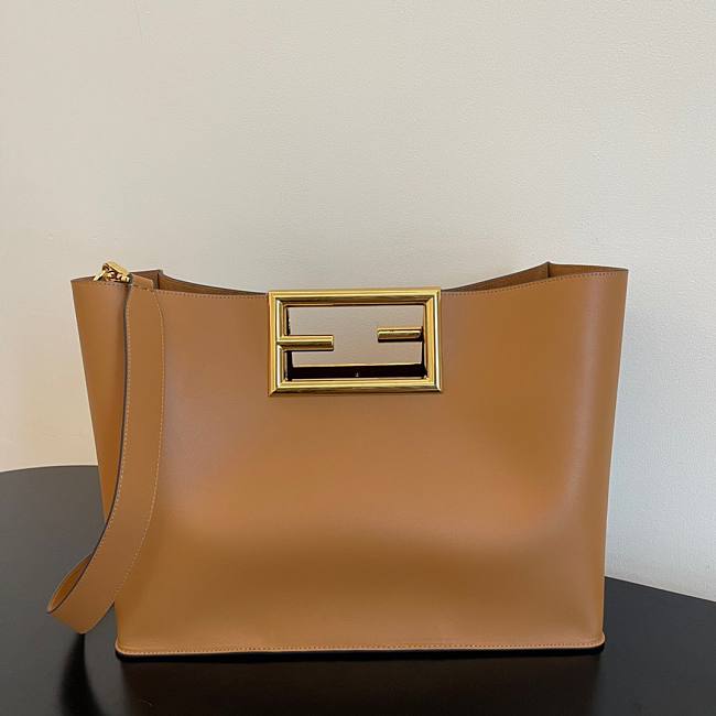 Fendi Way large leather tote brown - 1