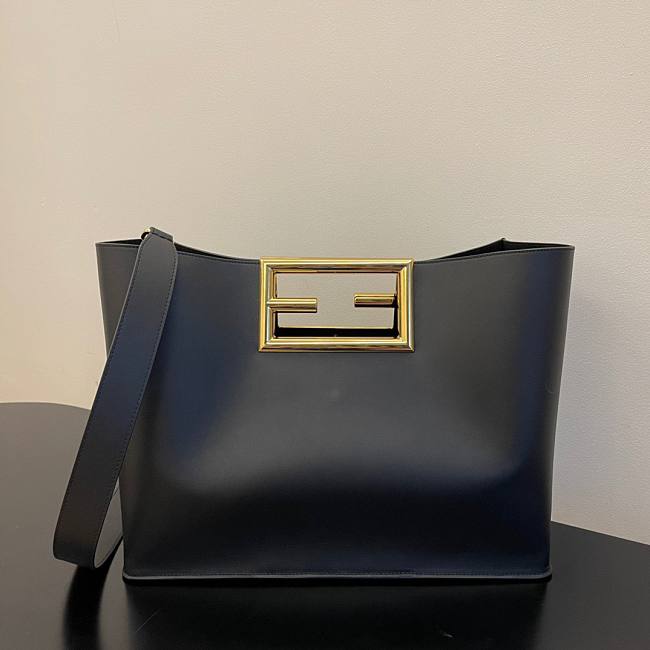 Fendi Way large leather tote black - 1