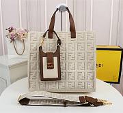 Fendi FF monogram totebag in white F0608  - 1