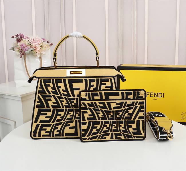 Fendi Peekaboo Iseeyou yellow  tote bag - 1