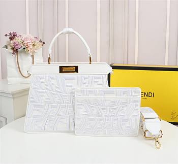 Fendi Peekaboo Iseeyou white tote bag