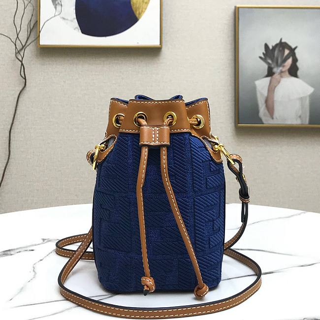 Fendi MON TRESOR blue FF leather bag - 1