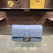 Fendi Baguette blue leather bag 32cm - 1