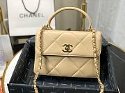 Chanel lampskin handle flap bag beige 25cm - 5