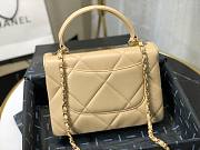 Chanel lampskin handle flap bag beige 25cm - 3