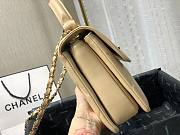 Chanel lampskin handle flap bag beige 25cm - 4