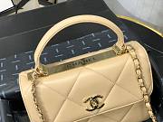 Chanel lampskin handle flap bag beige 25cm - 2