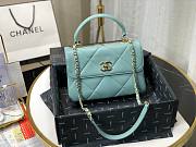 Chanel lampskin handle flap bag blue 25cm - 1