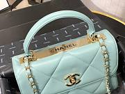 Chanel lampskin handle flap bag blue 25cm - 2