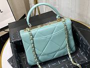 Chanel lampskin handle flap bag blue 25cm - 3