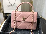 Chanel lampskin handle flap bag pink 25cm - 6