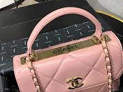 Chanel lampskin handle flap bag pink 25cm - 4